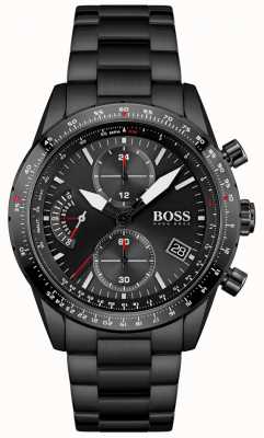 BOSS | hommes | édition pilote | bracelet noir | cadran chronographe noir | 1513854