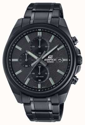 Casio Edifice tout noir ip | bracelet en acier inoxydable noir | cadran noir EFV-610DC-1AVUEF
