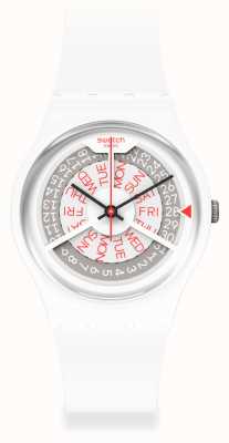 Swatch N-igma blanc | bracelet en silicone blanc | cadran gris / blanc GW717
