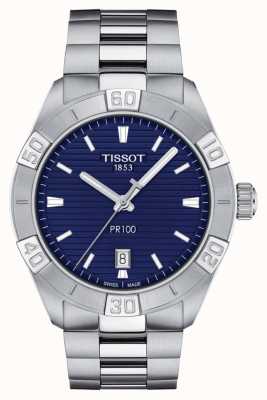 Tissot Pr100 sport | cadran bleu | bracelet en acier inoxydable T1016101104100