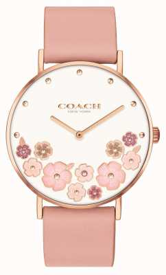 Coach Perry | bracelet en cuir de veau rose pour femme | cadran fleuri 14503770