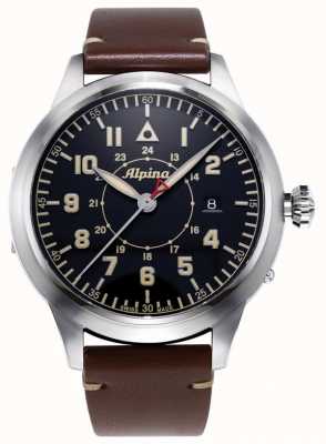 Alpina Smartimer Pilot Heritage Ltd | bracelet en cuir marron | cadran bleu AL-525BBG4SH6