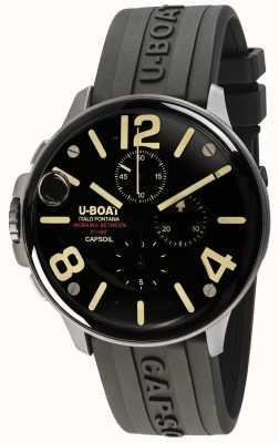 U-Boat Capsoil 45 ss chrono/c bracelet caoutchouc noir 8111/D