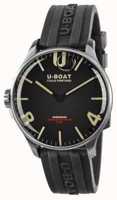 U-Boat Cadran noir de 44 mm de Darkmoon | boîtier en acier inoxydable | bracelet en caoutchouc noir 8463/A
