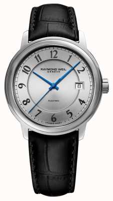 Raymond Weil | maestro | automatique | cadran arabe argenté | bracelet en cuir noir 2237-STC-05658