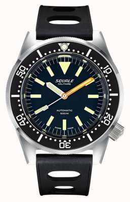 Squale Classic militaire | cadran noir | bracelet en silicone noir tropic 1521-026-MIL-P