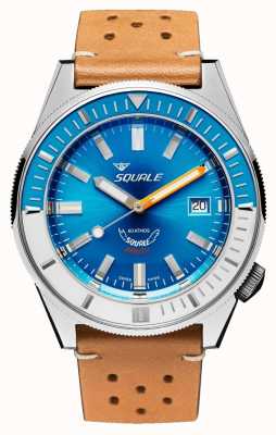 Squale Cuir bleu clair Matic | automatique | cadran bleu | bracelet en cuir marron MATICXSE.PTC-CINU1565CM