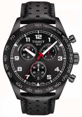 Tissot Prs 516 | chronographe | cadran noir | bracelet en cuir noir T1316173605200