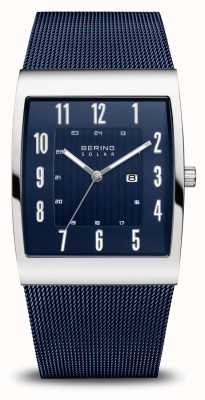 Bering Solaire | hommes | argent poli | bracelet en maille bleue 16433-307