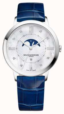 Baume & Mercier Montre Classima bracelet en cuir bleu M0A10226