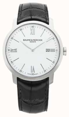 Baume & Mercier Classima | cadran blanc | bracelet en cuir noir M0A10414