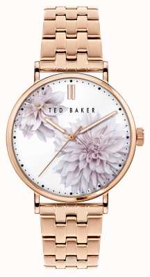 Ted Baker | phylipa | cadran fleuri | bracelet en or rose | BKPPHS120