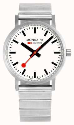Mondaine Métal classique 36mm | bracelet en acier inoxydable | cadran blanc A660.30314.16SBJ