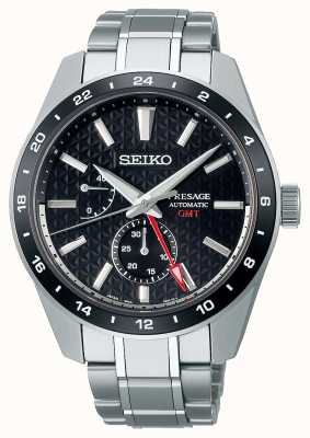 Seiko Cadran noir GMT Presage Sharp Edge SPB221J1