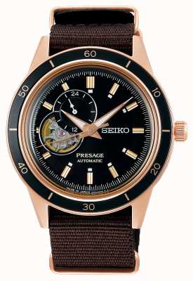 Seiko Bracelet en nylon marron style Presage des années 60 SSA426J1