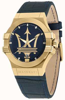Maserati Montre homme Potenza bracelet cuir bleu R8851108035