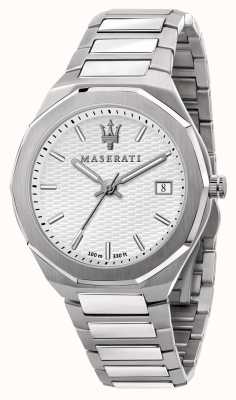 Maserati Montre homme stile 3h data cadran blanc R8853142005