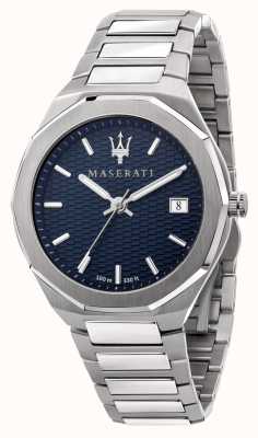 Maserati Montre homme stile 3h data cadran bleu R8853142006