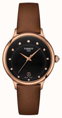 Tissot Cadran Odaci-t serti de diamants noirs T1332103605600
