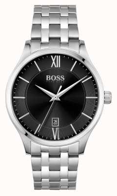 BOSS | affaires d'élite | bracelet en acier inoxydable | cadran de date noir | 1513896
