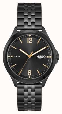 HUGO affaires de #costume | cadran noir | bracelet en acier pvd noir 1530218