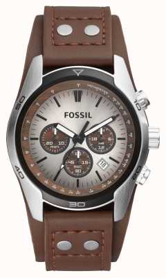 Fossil Cocher pour hommes | chronographe de sport | montre bracelet cuir marron CH2565