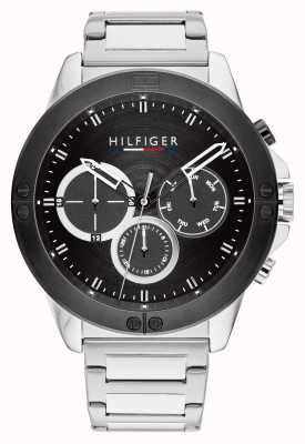 Tommy Hilfiger Cadran noir en acier inoxydable Harley 1791890