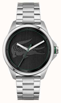 Lacoste Le croc cadran noir bracelet en acier inoxydable 2011131