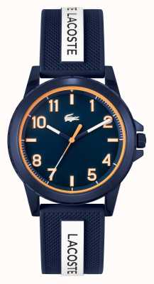 Lacoste Montre Rider bracelet silicone bleu et blanc 2020142