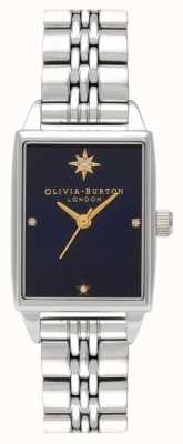 Olivia Burton Cadran rectangle en acier inoxydable étoile du nord céleste OB16GD88