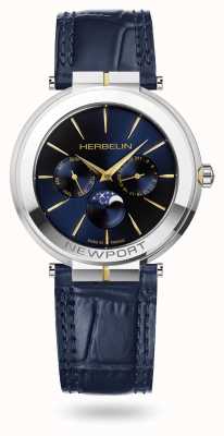Herbelin Newport slim phase de lune montre bracelet cuir 12722/t15bl 12722T15BL