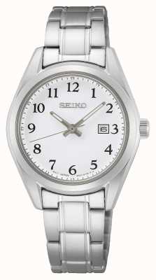 Seiko Bracelet femme cadran blanc en acier inoxydable SUR465P1