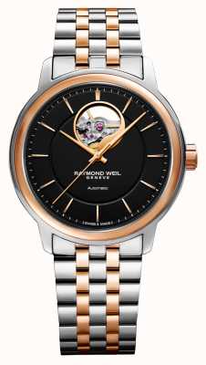 Raymond Weil Montre à cadran noir bicolore pour hommes Maestro 2227-SP5-20021