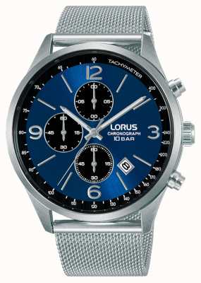 Lorus Bracelet acier maille chronographe cadran bleu RM315HX9