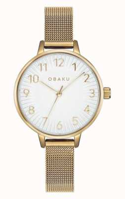 Obaku Montre femme en acier inoxydable Syren Gold V237LXGIMG