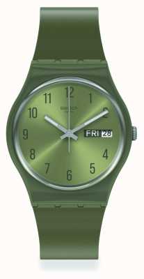 Swatch Montre bracelet en silicone vert nacré GG712
