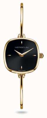 Herbelin Montre-bracelet Fil pour femme avec cadran noir et pvd doré 17207/BP14