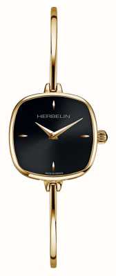 Herbelin Montre-bracelet Fil pour femme avec cadran noir et pvd doré 17207BP14