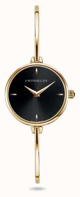Herbelin Montre-bracelet Fil pour femme avec cadran noir et pvd doré 17206/BP14