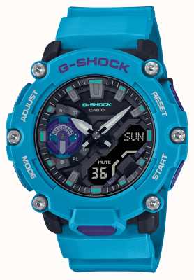 Casio G-shock carbon core guard bleu boîtier et montre bracelet GA-2200-2AER
