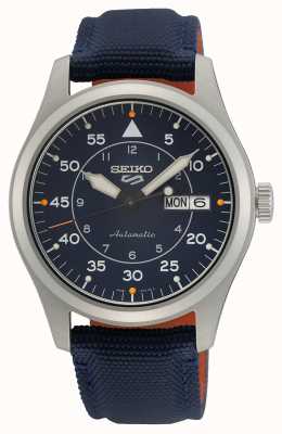 Seiko 5 sports militaire 'flieger' automatique cadran bleu montre bracelet bleu SRPH31K1
