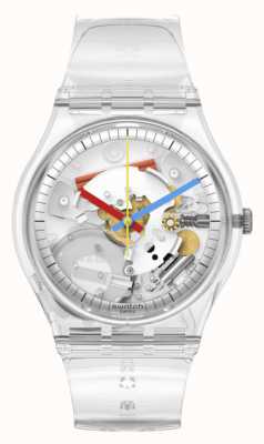 Swatch Bracelet en silicone à cadran transparent clair SO28K100-S06