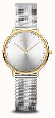 Bering Ultra mince | cadran soleillé | bracelet milanais | boîtier en acier inoxydable doré poli 15729-010