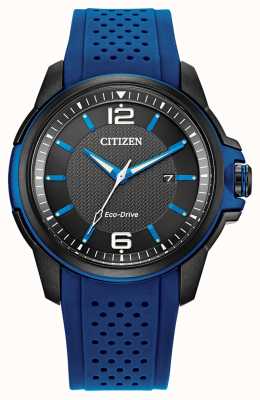 Citizen Sports | cadran noir | bracelet en silicone bleu AW1655-01E