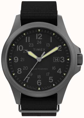 Timex Expedition north field solaire 41 mm cadran noir bracelet en tissu noir TW2V03800