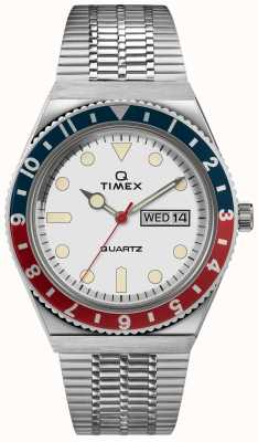 Timex Boîtier en acier inoxydable inspiré du plongeur Q cadran blanc bande en acier inoxydable TW2U61200