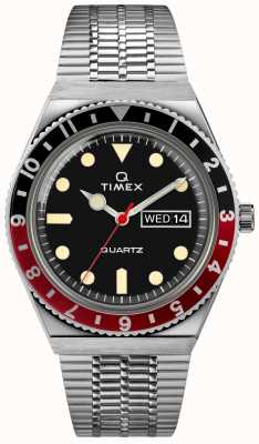 Timex Boîtier en acier inoxydable inspiré du plongeur Q cadran noir bande en acier inoxydable TW2U61300