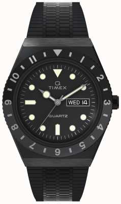 Timex Boîtier noir inspiré du plongeur Q cadran noir bande noire TW2U61600