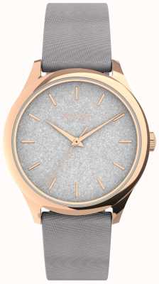Timex Boîtier doré rose avec cadran à paillettes argentées et bracelet argenté TW2V01000