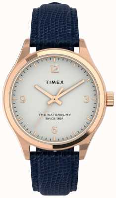 Timex Boîtier Wms Waterbury ton or rose et bracelet bleu marine TW2U97600